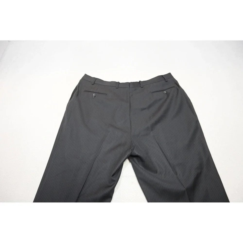 Nautica Pinstripe Suit Mens Size 48L 42x36 Dark Gray 2-Piece Formal Excellent